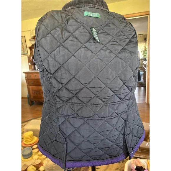 Women's Ralph Lauren Insulated Quilted Purple Jacket Size Petite Small - Picture 6 of 6